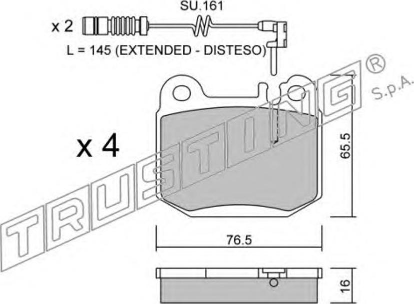 Trusting 580.0W - Тормозные колодки, дисковые, комплект www.autospares.lv