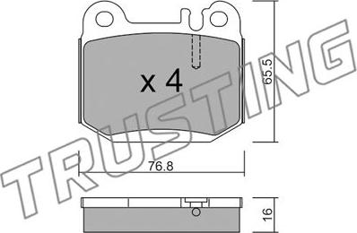 Trusting 580.0 - Тормозные колодки, дисковые, комплект www.autospares.lv