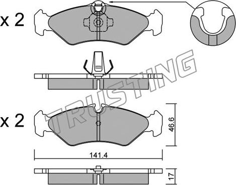 Trusting 587.1 - Тормозные колодки, дисковые, комплект www.autospares.lv