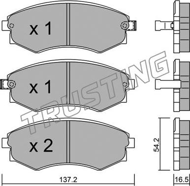 Trusting 534.0 - Bremžu uzliku kompl., Disku bremzes www.autospares.lv