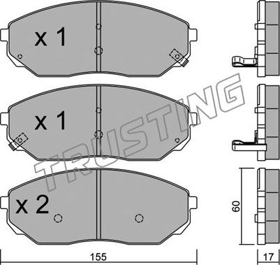 Trusting 531.0 - Bremžu uzliku kompl., Disku bremzes www.autospares.lv