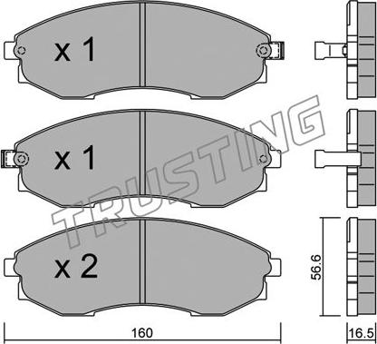 Trusting 533.0 - Bremžu uzliku kompl., Disku bremzes www.autospares.lv