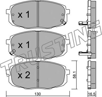 Trusting 529.0 - Тормозные колодки, дисковые, комплект www.autospares.lv