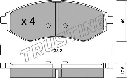 Trusting 524.0 - Bremžu uzliku kompl., Disku bremzes autospares.lv