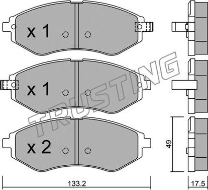 Trusting 524.1 - Bremžu uzliku kompl., Disku bremzes www.autospares.lv