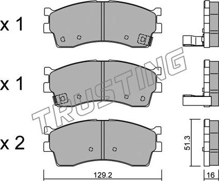 Trusting 528.0 - Тормозные колодки, дисковые, комплект www.autospares.lv