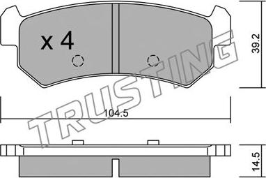 Trusting 527.0 - Bremžu uzliku kompl., Disku bremzes autospares.lv