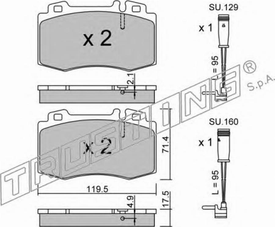 Trusting 5795W - Bremžu uzliku kompl., Disku bremzes www.autospares.lv