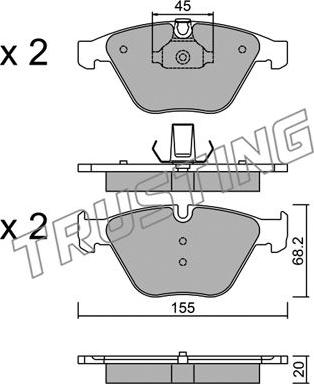 Trusting 574.8 - Bremžu uzliku kompl., Disku bremzes www.autospares.lv