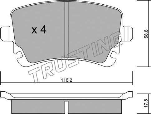 Trusting 570.2 - Brake Pad Set, disc brake www.autospares.lv