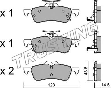 Trusting 572.1 - Тормозные колодки, дисковые, комплект www.autospares.lv