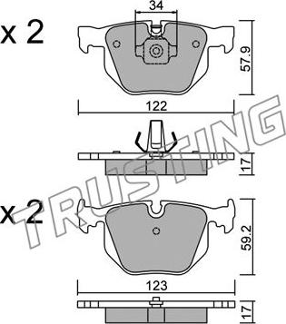 Trusting 577.0 - Bremžu uzliku kompl., Disku bremzes www.autospares.lv