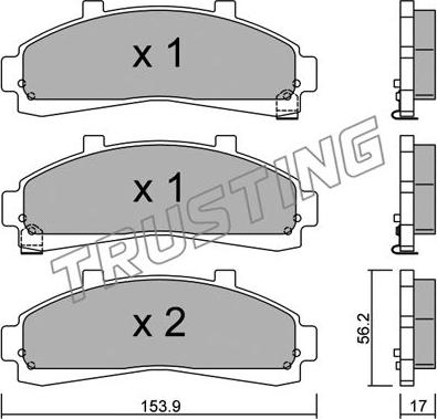 Trusting 699.0 - Brake Pad Set, disc brake www.autospares.lv