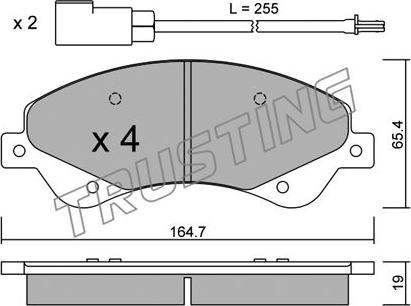 Trusting 695.0 - Bremžu uzliku kompl., Disku bremzes www.autospares.lv