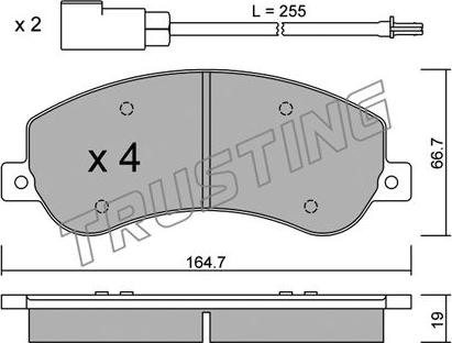 Trusting 696.0 - Bremžu uzliku kompl., Disku bremzes www.autospares.lv