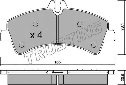 Trusting 690.0 - Bremžu uzliku kompl., Disku bremzes www.autospares.lv