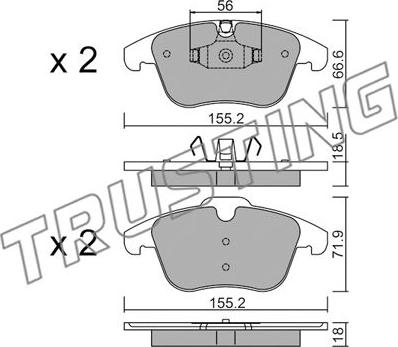 Trusting 691.5 - Bremžu uzliku kompl., Disku bremzes www.autospares.lv