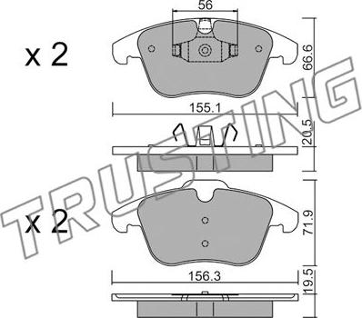 Trusting 691.6 - Bremžu uzliku kompl., Disku bremzes www.autospares.lv