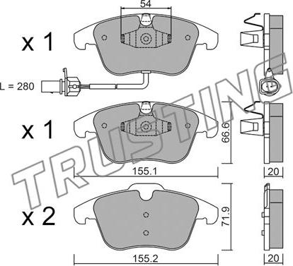 Trusting 691.2 - Brake Pad Set, disc brake www.autospares.lv