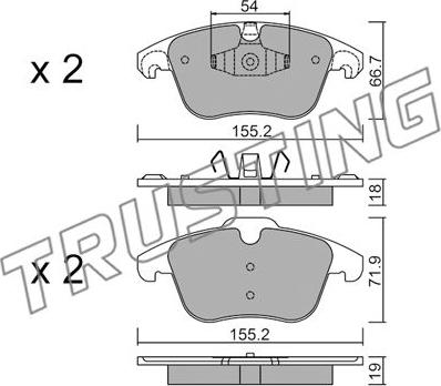 Trusting 691.7 - Brake Pad Set, disc brake www.autospares.lv