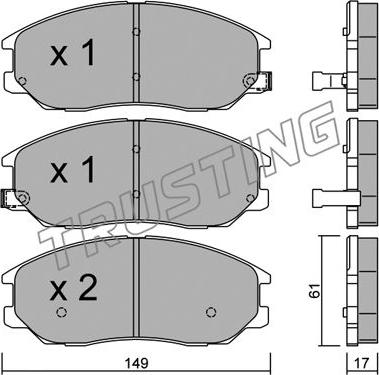 Trusting 649.0 - Bremžu loku komplekts www.autospares.lv