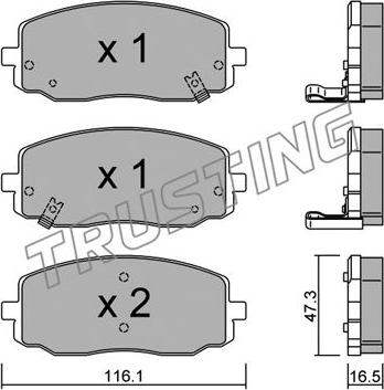 Trusting 645.0 - Bremžu loku komplekts www.autospares.lv