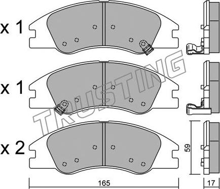 Trusting 646.0 - Комплект тормозных колодок, барабанные www.autospares.lv