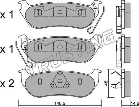 Trusting 643.0 - Brake Shoe Set www.autospares.lv