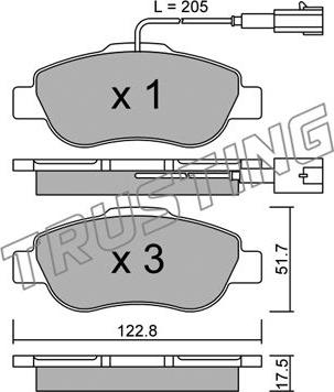 Trusting 654.1 - Brake Shoe Set www.autospares.lv