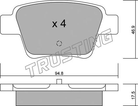 Trusting 655.0 - Тормозные колодки, дисковые, комплект www.autospares.lv