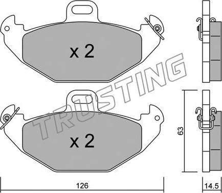 Trusting 650.0 - Brake Shoe Set www.autospares.lv