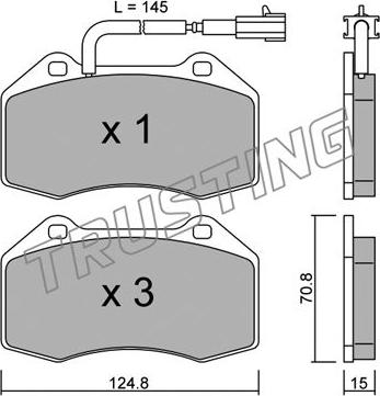 Trusting 667.1 - Bremžu uzliku kompl., Disku bremzes www.autospares.lv