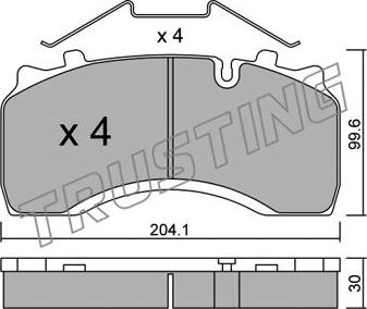 Trusting 606.0 - Bremžu uzliku kompl., Disku bremzes www.autospares.lv