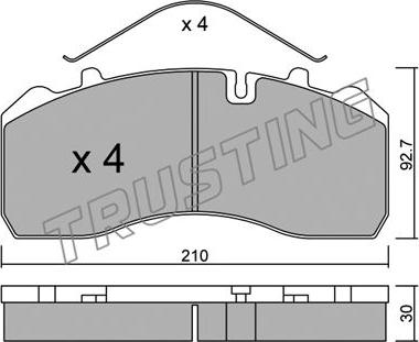 Trusting 600.0 - Brake Shoe Set www.autospares.lv