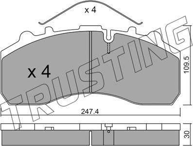 Trusting 601.0 - Bremžu loku komplekts www.autospares.lv