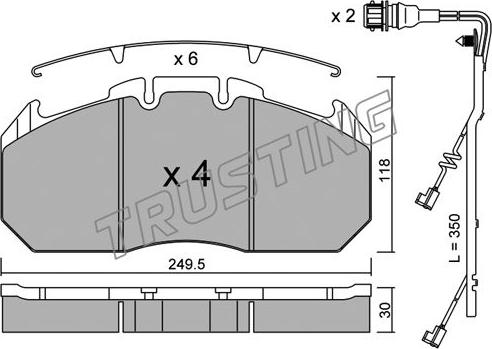 Trusting 603.0W - Bremžu uzliku kompl., Disku bremzes www.autospares.lv