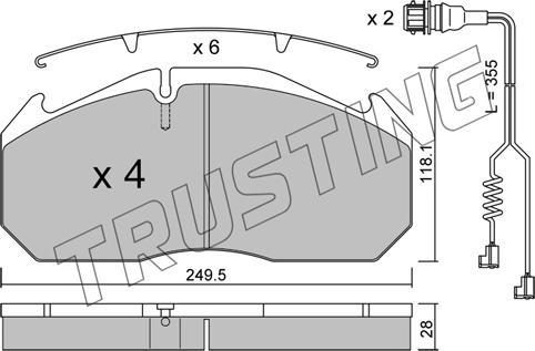 Trusting 602.4W - Bremžu uzliku kompl., Disku bremzes www.autospares.lv