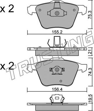 Trusting 615.0 - Bremžu loku komplekts www.autospares.lv