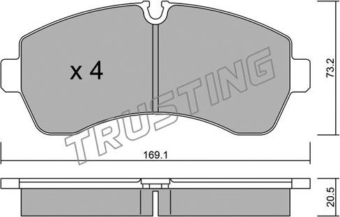 Trusting 689.0 - Bremžu uzliku kompl., Disku bremzes autospares.lv