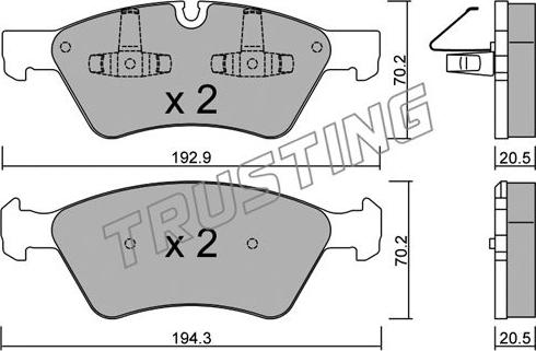 Trusting 686.0 - Bremžu uzliku kompl., Disku bremzes www.autospares.lv