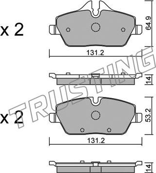 Trusting 680.2 - Bremžu uzliku kompl., Disku bremzes www.autospares.lv