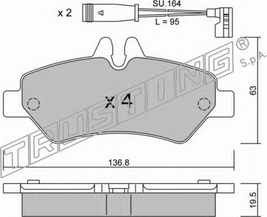 Trusting 6880W - Bremžu uzliku kompl., Disku bremzes www.autospares.lv