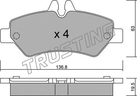 Trusting 688.0 - Bremžu uzliku kompl., Disku bremzes www.autospares.lv