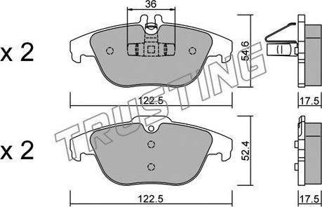 Trusting 682.0 - Bremžu uzliku kompl., Disku bremzes www.autospares.lv