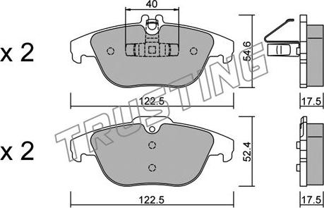 Trusting 682.2 - Bremžu uzliku kompl., Disku bremzes www.autospares.lv