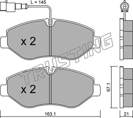 Trusting 687.4 - Bremžu uzliku kompl., Disku bremzes www.autospares.lv