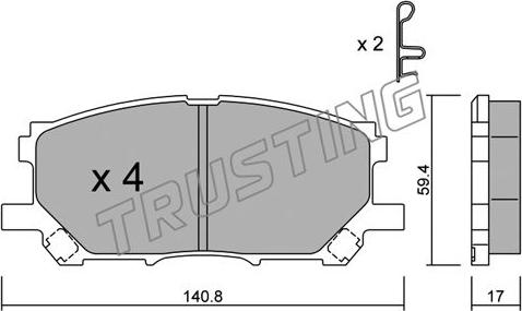 Trusting 634.0 - Bremžu loku komplekts www.autospares.lv