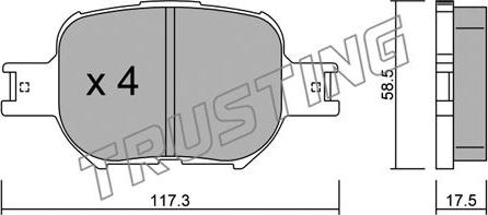 Trusting 630.0 - Комплект тормозных колодок, барабанные www.autospares.lv