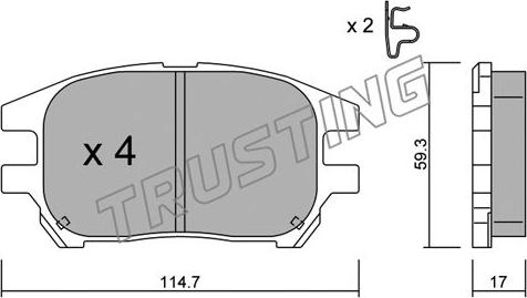 Trusting 633.0 - Bremžu loku komplekts www.autospares.lv