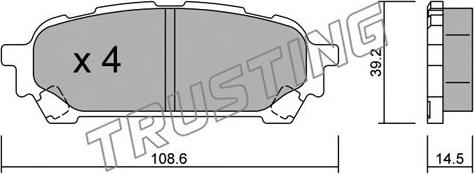 Trusting 629.0 - Комплект тормозных колодок, барабанные www.autospares.lv